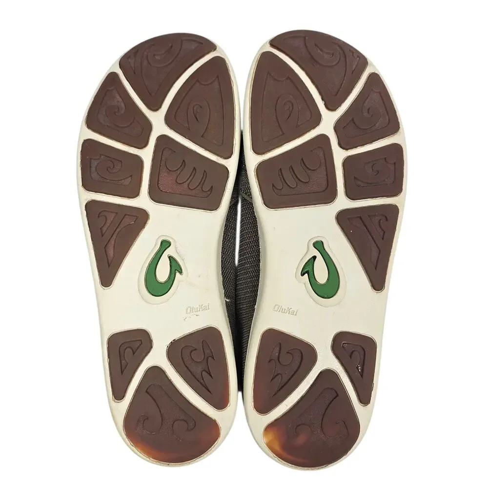OluKai Nohea Mesh Men's Slip-On Comfort Shoes in Mustang/Lime Peel Size 11.5